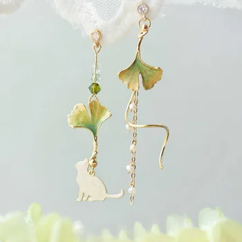 

Sweet Elegant GIRL Cat Long Ear Stud Immortal Students Earrings