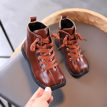 

Autumn Kids Shoes Winter Boys Girls Cotton Shoes Children's Short Boots Toddler Shoes Flat Warm Boots Kids Martin Boots E174