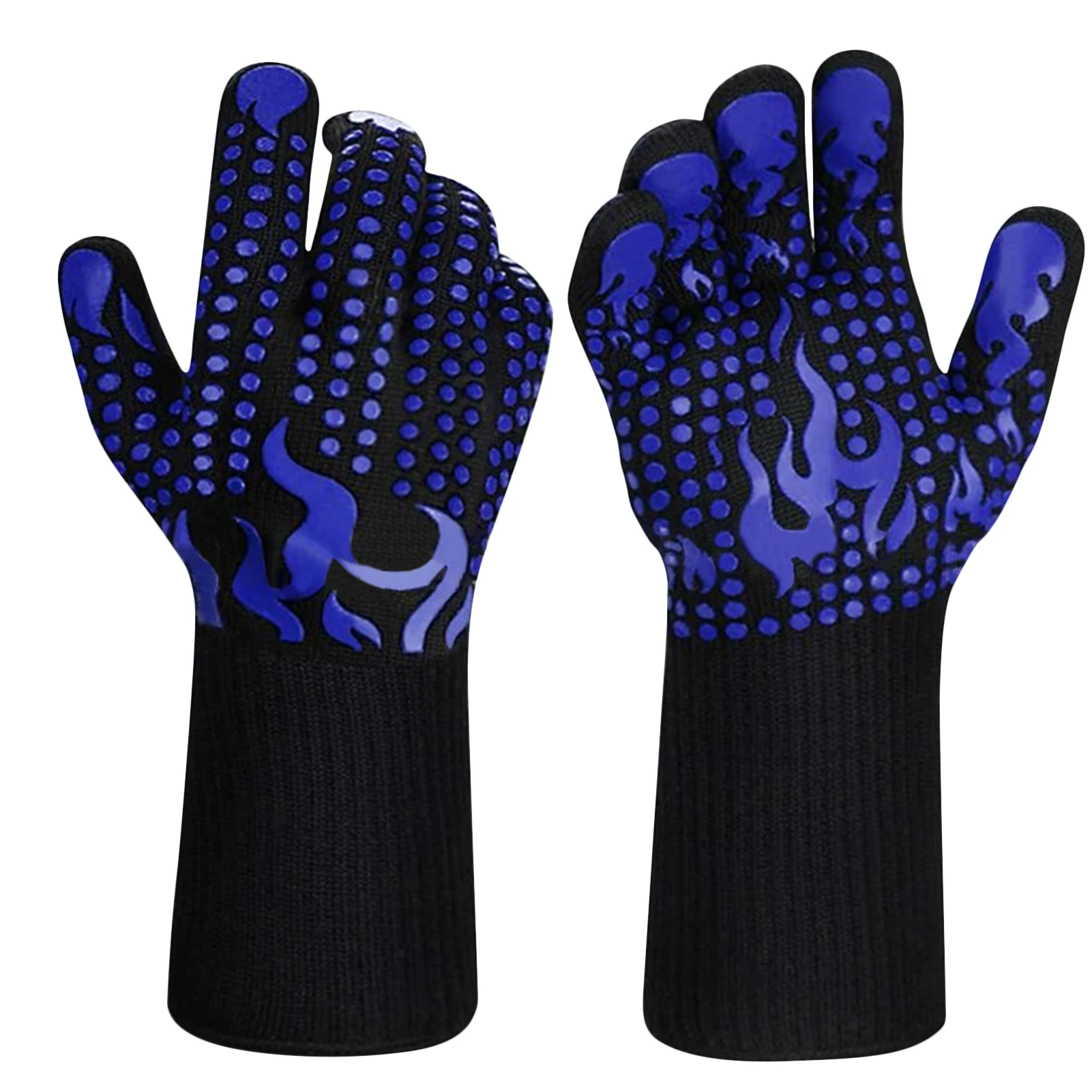 全ての 1 Pair Barbecue Gloves Heat Resistant Glove Universal Size Grill