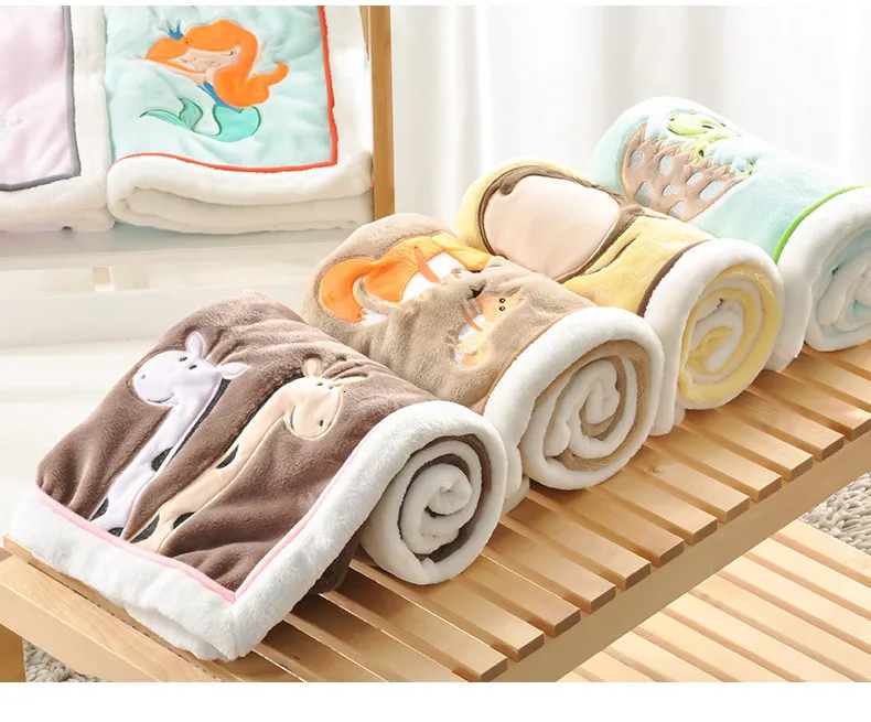 Новорождённый одеяло мультфильм мягкая фланель младенец пеленка конверт завернуть девочка мальчик коляска детский одеяло одеяло