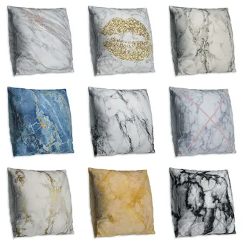 

Marble Double Side Print Cushion Cover Polyester Decorative for Sofa Seat Soft Throw Pillow Case Cover 45x45cm Home Decor