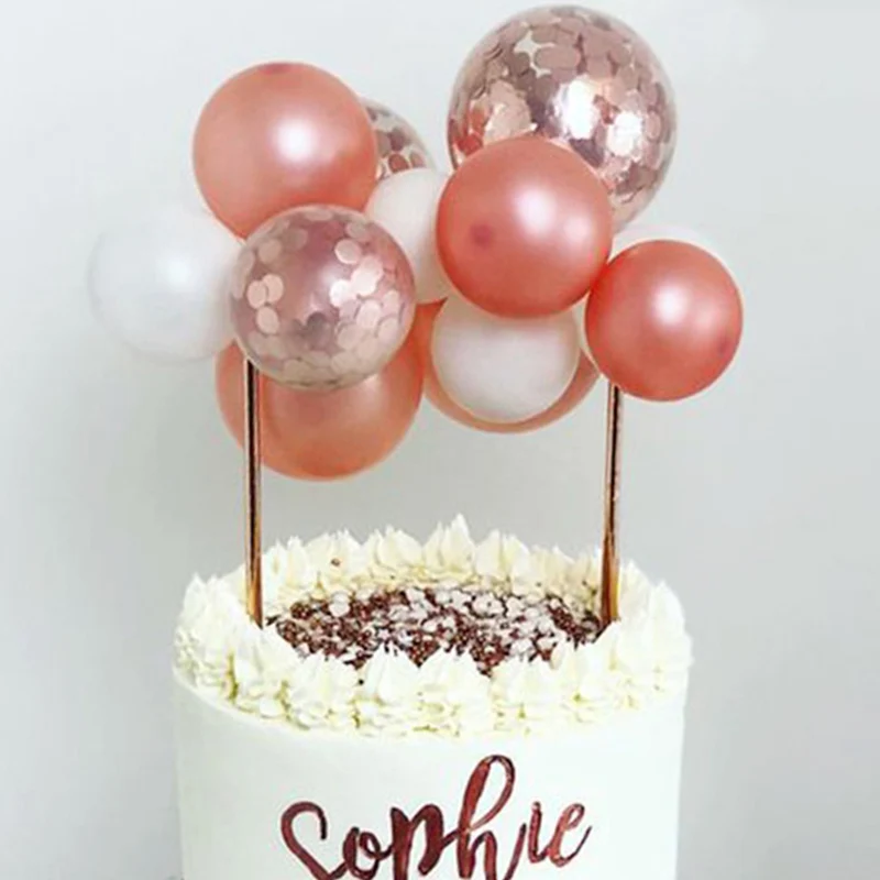 Confetti Balloon Cake Topper Set Wedding Birthday Party Decor Baby Shower Topper 