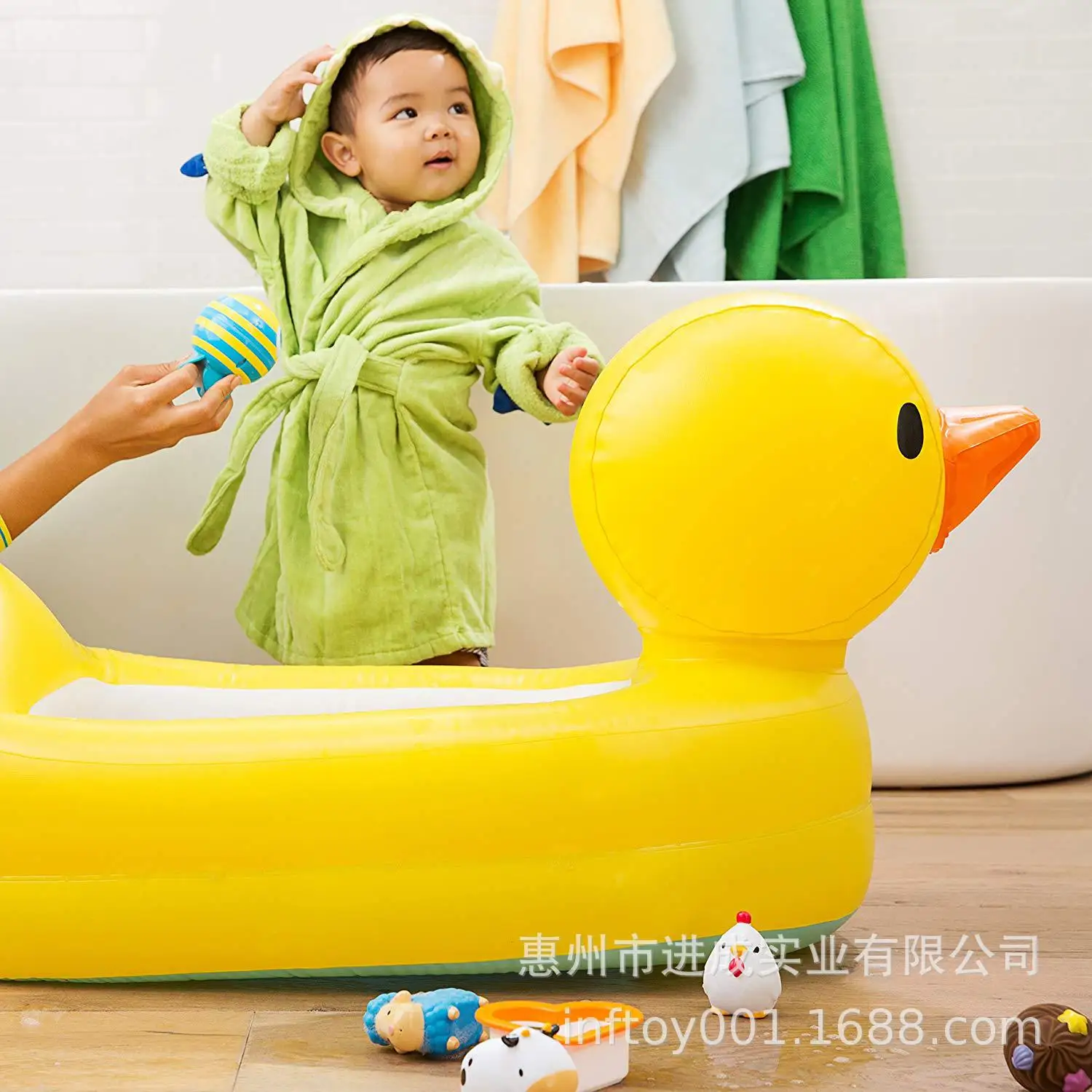 

Small Yellow Duck Inflatable Tub PVC Baby Convenient Bathtub Inflatable Infants Bathing Pool Folding Duck the Unclean