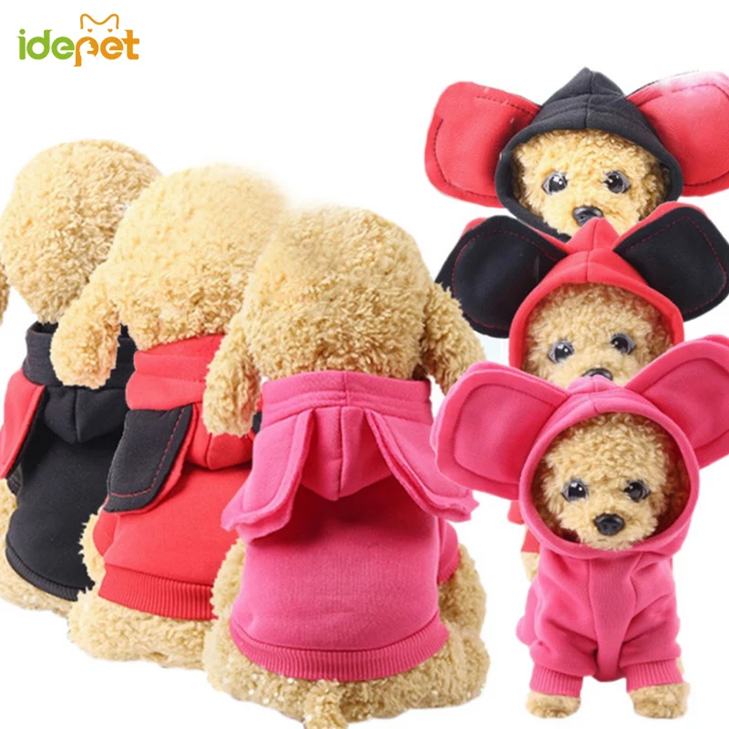 

Cute Pet Dog Clothes For Small Medium Dogs Warm Coat Two Ears Sweater Dog Hoodie Chihuahua Puppy Cat Clothing Winter Pet Jacket