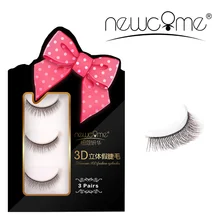 NEWCOME 3D Толщина 8-12 мм Длина ресниц Макияж Поддельные ресницы, индивидуальное наращивание ресниц ручной работы