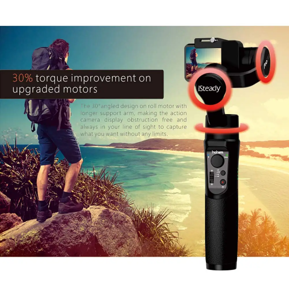 Skup Hohem iSteady Pro 2 odporny na zachlapanie 3 osi kardana ręczna stabilizator dla gopro Hero 7 6 DJI Osmo dla Sony RX0 kamera sportowa sjcam