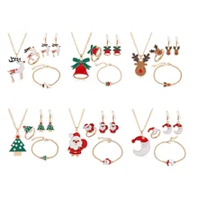 

New Fashion Santa Claus Elk Bells Ladies Earrings Ladies Necklaces Ladies Bracelets Many Children's Christmas Jewelry Gifts