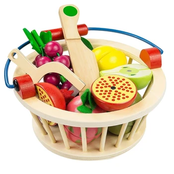 

Children'S Wooden Magnetic Cut Fruit And Vegetables Baby Cut And Cut Home Kitchen Toys