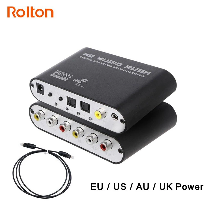 Günstig Digital zu Analog 5,1 Stereo DTS AC3 Audio Sound Decoder Verstärker Optische SPDIF Koaxial AUX 3,5mm zu 6 RCA adapter Konverter