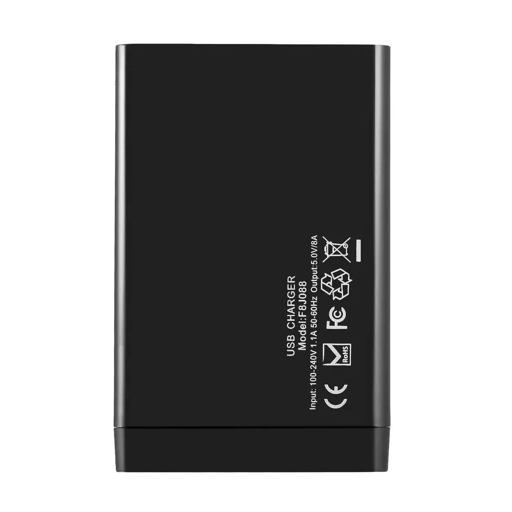 5 в 8A 5 портов USB зарядное устройство с кабелем для передачи данных высокоскоростное зарядное устройство для телефона настенный адаптер для зарядки смартфона розетка для зарядки с европейской вилкой