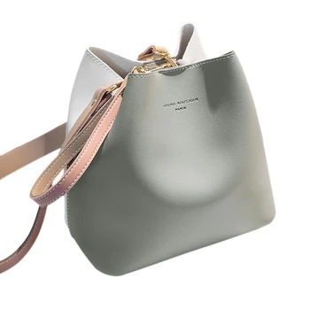 

Splicing Bag Ladies Shoulder Bag Women'S Messenger Bag Large Capacity Ladies Handbag Gray