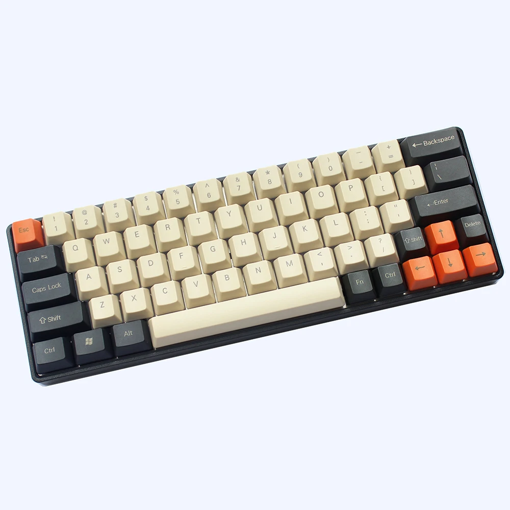 NPKC Винтажный стиль OEM толстые клавишные колпачки PBT ANSI ISO темный серый бежевый
