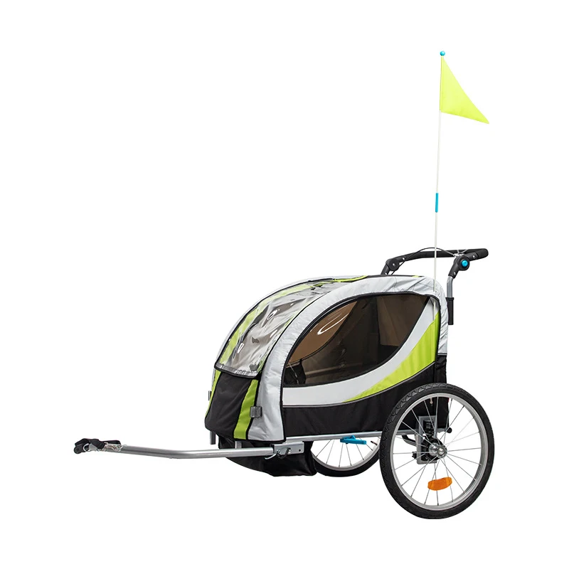 Aluminum Alloy Frame Baby Stroller With 20 Inch Wheel, Fold Bike Trailer Kids Jogger Stroller Bike Tandem Bicycle Trailer