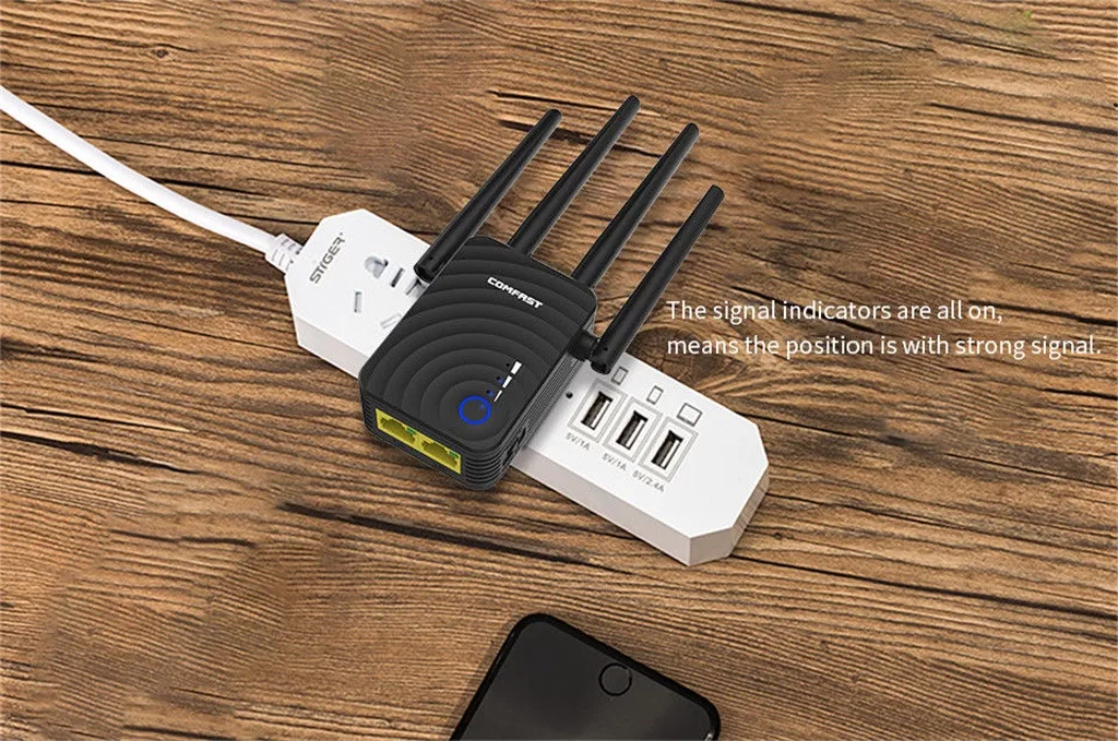 COMFAST двухдиапазонный 1200 Мбит/с Wi-Fi ретранслятор беспроводной расширитель диапазона Усилитель Ethernet кабель WiFi усилитель сигнала гаджеты Inteligentes