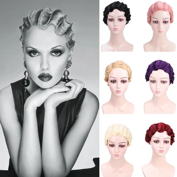 

DIANQI Synthetic Wig Hair Wigs Natural Wave Finger Wave Brazilian Synthetic Hair Wig 7 colors for woman