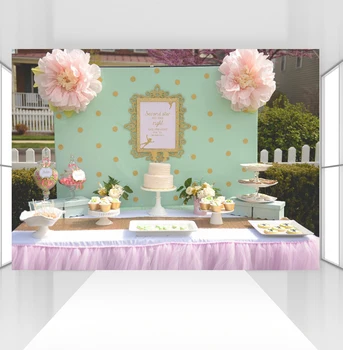 

photography background happy green wall dot children's birthday party backgrounds newborn props and backdrops baby CZ-124
