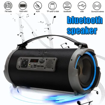 

DC 5V Portable bluetooth Speaker Outdoor Wireless Loudspeakers Stereo Surround RGB Lights Speakers HIFI Bass Support FM USB