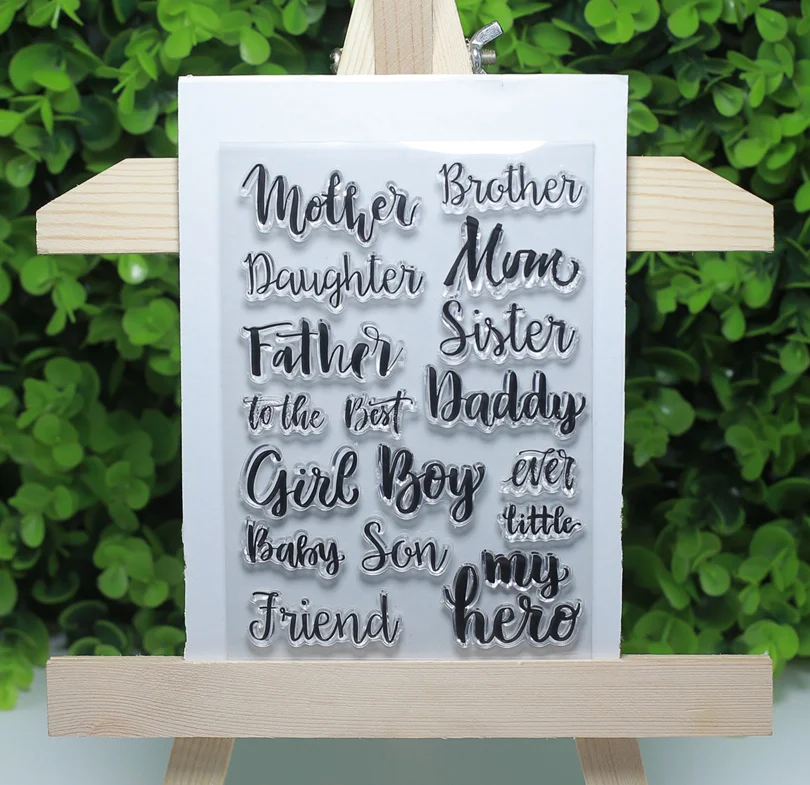 

Family member calling mom dad son transparent clear stamps for Scrapbooking/Card Making/Stamp set stationery Decoration Supply