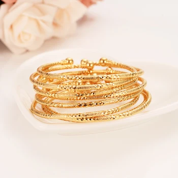 

Can Open Fashion Dubai Bangle Jewelry 18 k solid Fine Yellow Gold GF Dubai Bracelet for Women Africa Arab Items Price Select
