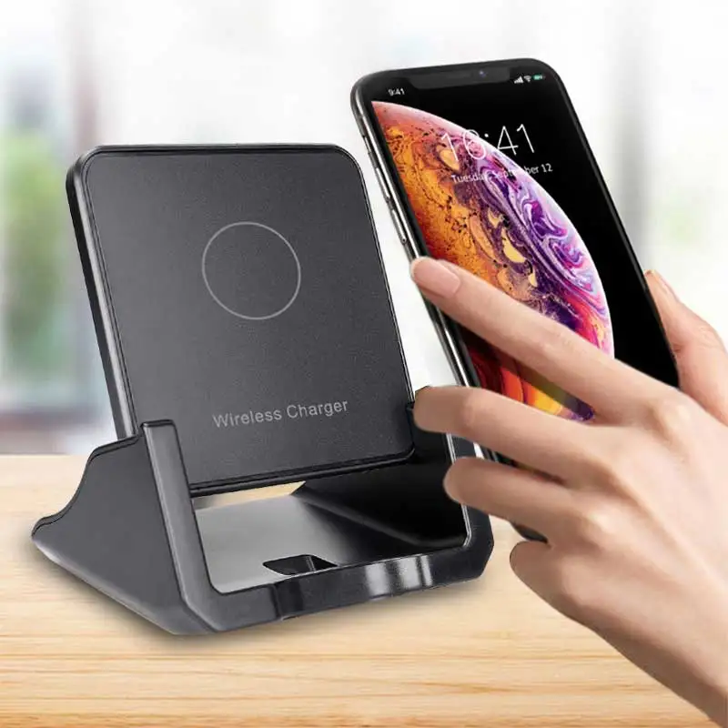 

10W Qi Wireless Chargers Stand For iPhone 13 12 11 Pro X XS Max Samsung S21 S20 Xiaomi Fast Charging Dock Station Phone Holder