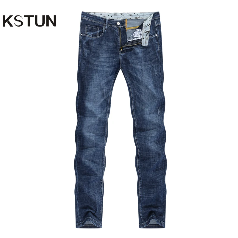 Men's Jeans 2020 Summer Denim Pants Slim Straight Elastic Soft Blue Regular Fit Leisure Long Trousers Famous Brand Jean Hombre Men's Jeans 2020 Summer Denim Pants Slim Straight Elastic Soft Blue Regular Fit Leisure Long Trousers Famous Brand Jean Hombre