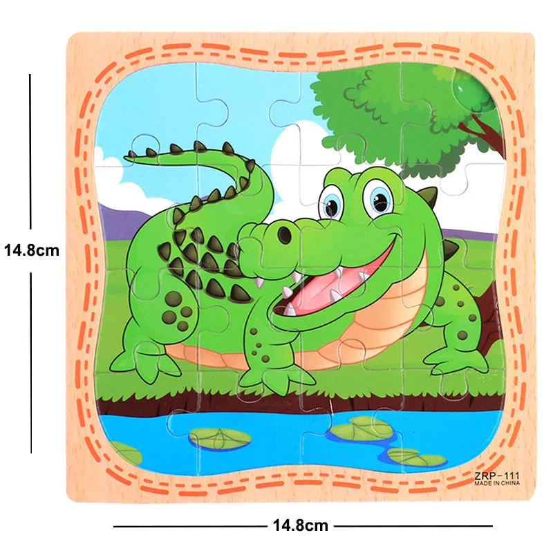 New Sale 38 Style Cartoon Wooden Puzzle Children Animal/ Vehicle Jigsaw Toy 3-6 Year Baby Early Educational Toys for Kids Game 44