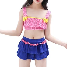 Dot Print Bikinis Girls Split Swimwear Swimsuit with Skirt Biquini Bathing Suit Bikini Swimwear Girl Children Kids Underwear Yq