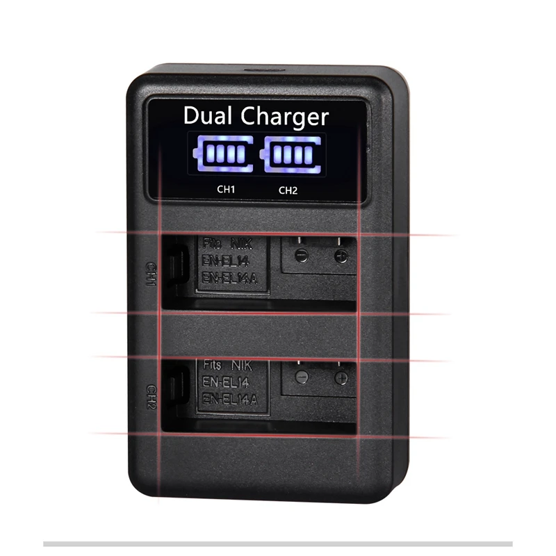 Mamen EN-EL14 EN EL14 EN-EL14A ENEL14 EL14A Аккумулятор для камеры+ ЖК-дисплей USB двойное зарядное устройство для Nikon D3100 D3200 D5300 D5100 D5200