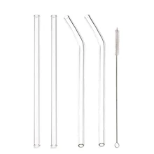 Соломинки из стекла соломинки многократного использования соломинки здоровые, многоразовые, экологически чистые, 4 упаковки с чистящей щеткой
