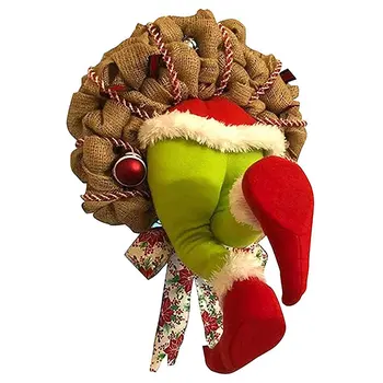 

Creative Front Door Garland Indoor Outdoor Home Decoration Amusing Christmas Thief Wreath Gift Decorative Props