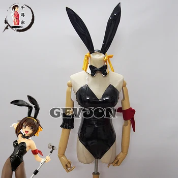

Anime Suzumiya haruhi no yuuutsu Bunny Girl Sexy Uniform Cosplay Costume Women Black PU Leotard Halloween Carniva Party Suit