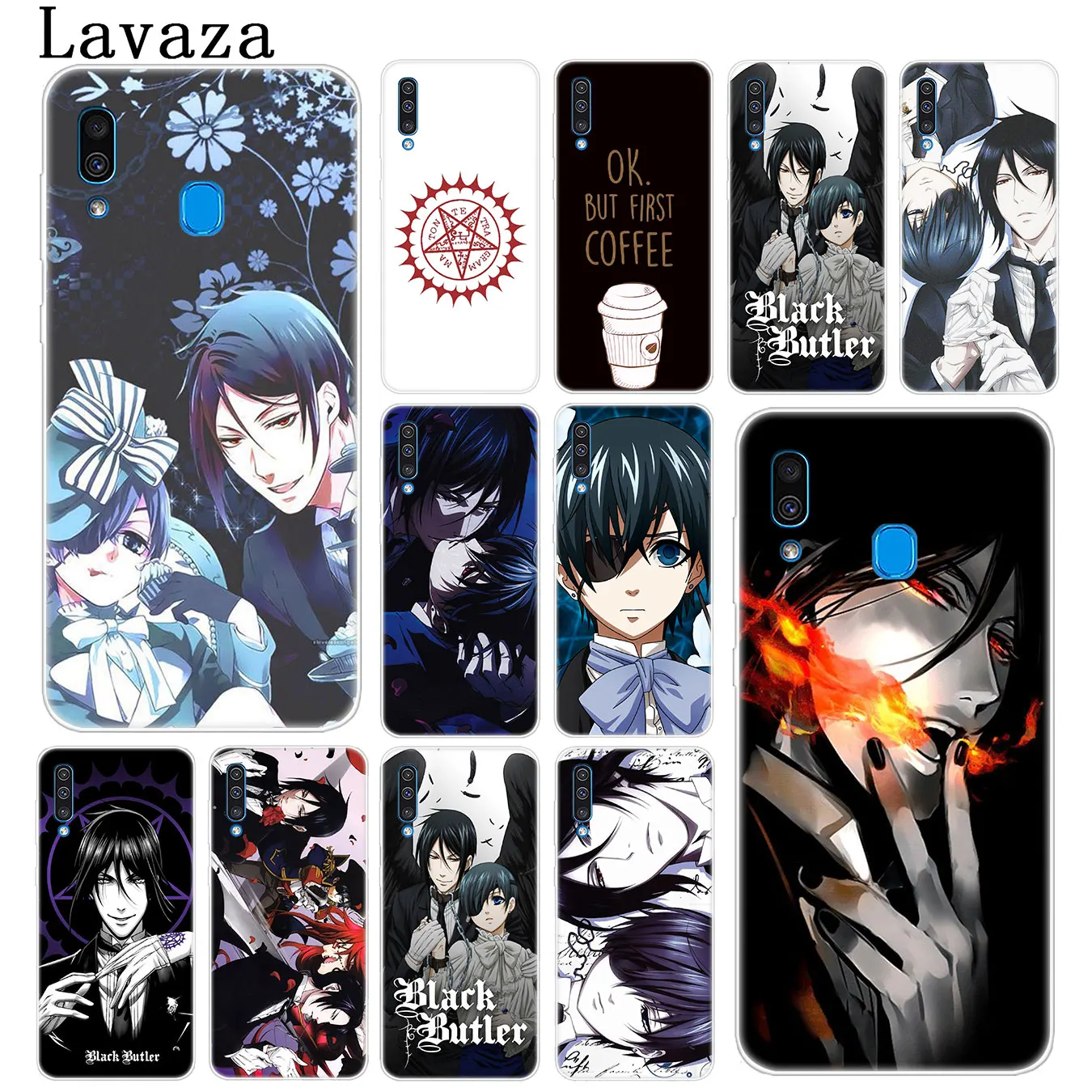 Жесткий прозрачный чехол для телефона Black Butler Kuroshitsuji Samsung Galaxy A10 A20 A30 A40 A50 A60 A70 M40 M30