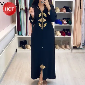 

Women Clothes Elegant Women Dress Vintage Long Sleeve Muslim Abaya Robe Islam Turkey Long Dress Autumn 2020 Femme Vestiods