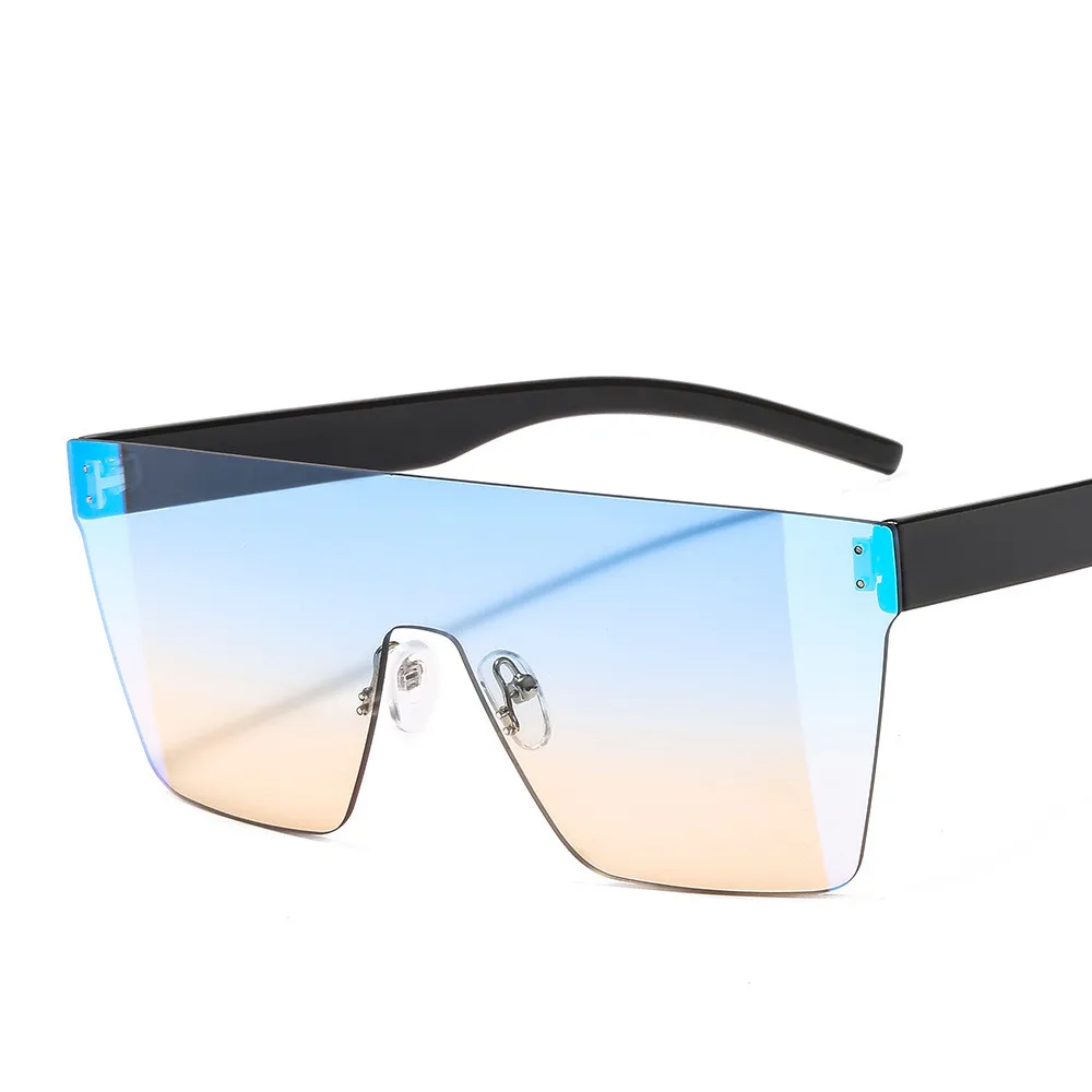 Новые модные дизайнерские солнцезащитные очки, негабаритная коробка, сексуальные крутые женские солнцезащитные очки, классические ретро мужские солнцезащитные очки для вождения на открытом воздухе - Цвет линз: Blue