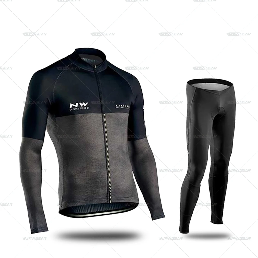 Jersey and pants Одежда с длинным рукавом MTB Джерси для велоспорта Northwave дышащий Майо велосипедная форма комбинезон Ropa Ciclismo Одежда для велосипеда - Цвет: Jersey and pants