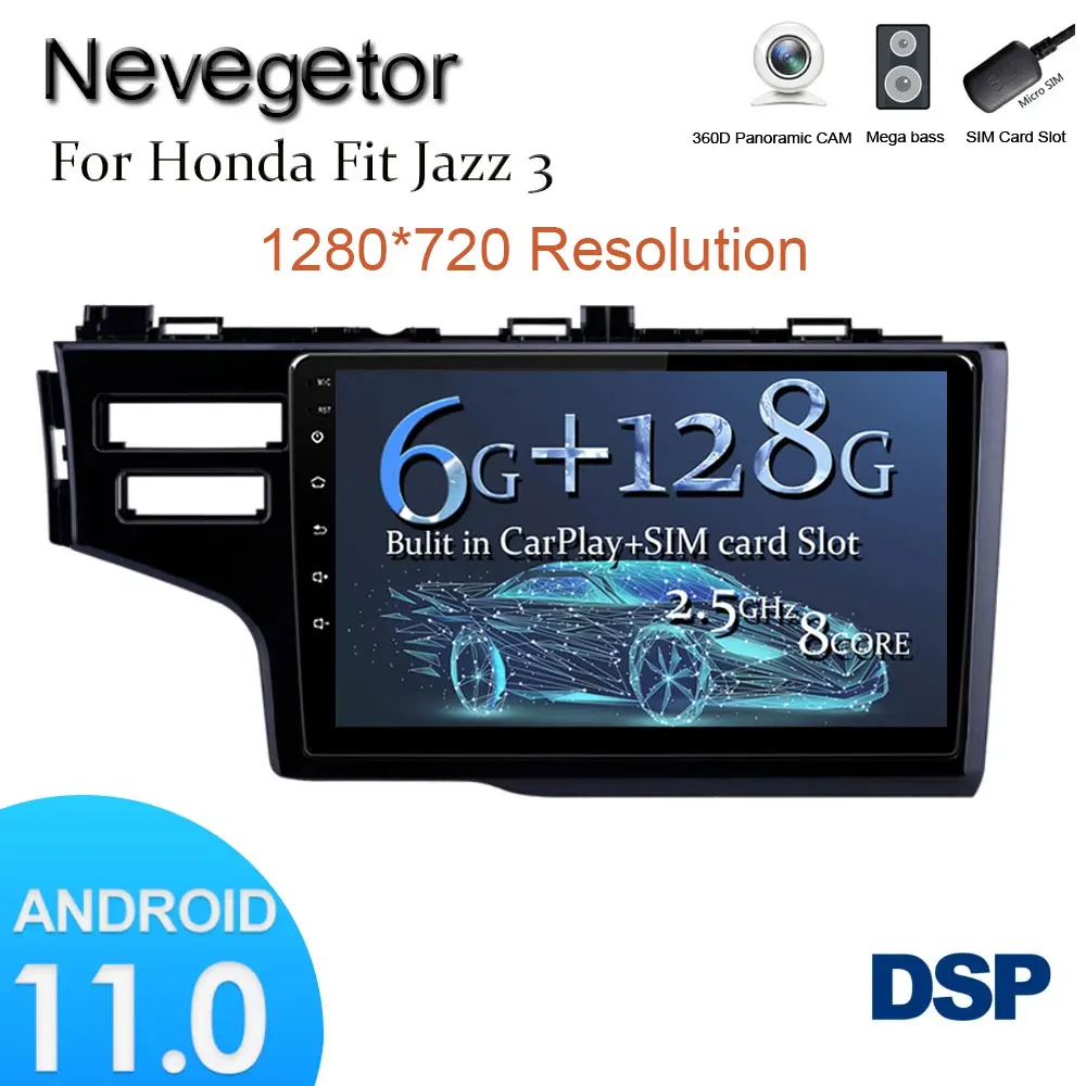 Автомобильный dvd-плеер 9 &quotandroid 11 0 RAM с gps для honda Fit Jazz 3 LHD 2014 2017 автомобильное радио