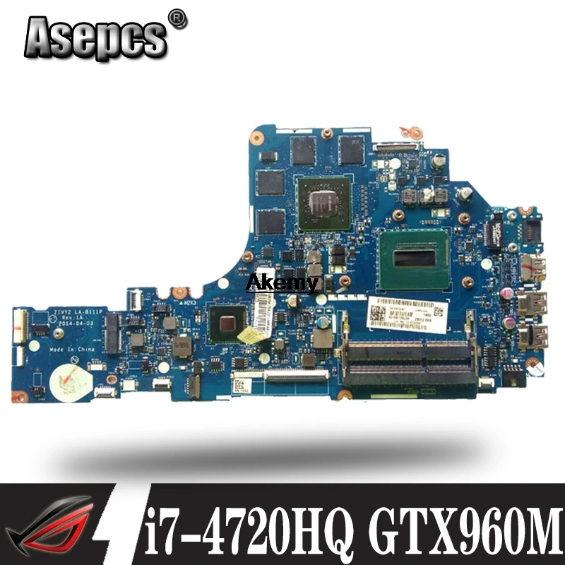 

LA-B111P Laptop motherboard for Lenovo Y50-70 original mainboard I7-4720HQ/4710HQ GTX960M-4G