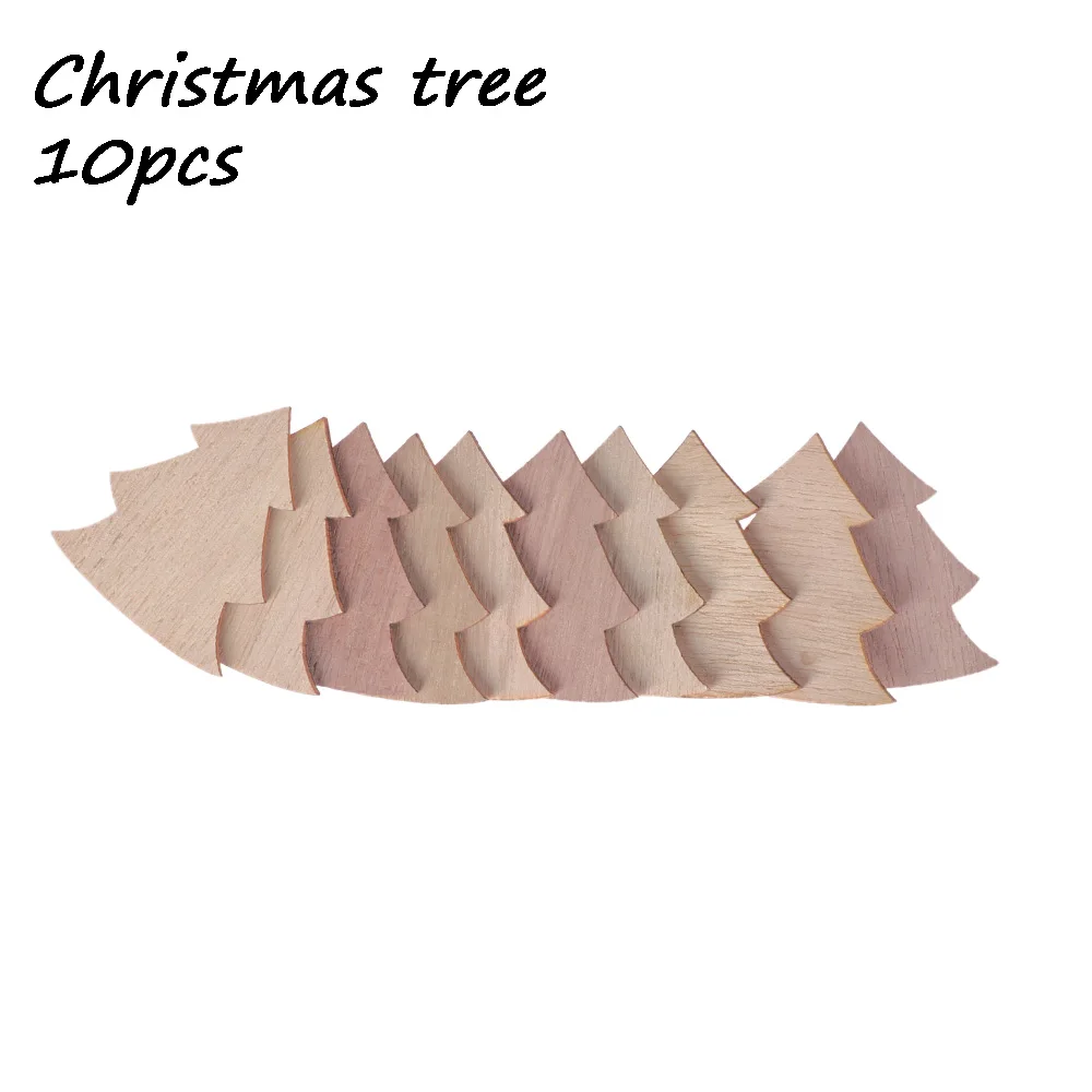 Christmas tree 10 шт./пакет деревянные таблички для персонажами настольной самолет модель дерева Скульптура пленка реквизит поделки своими руками Материал расходные материалы - Цвет: Christmas tree