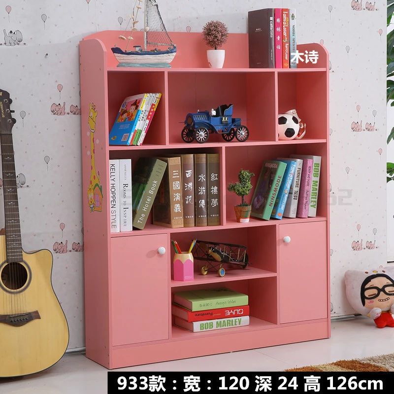 Детский книжный шкаф простой книжный шкаф посадка детский сад Полки мультфильм студентов с дверцами детское хранилище для игрушек дома - Цвет: Фиолетовый
