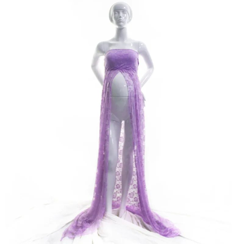 AliExpress желаю беременных Для женщин фотосессии кружевные длинные юбки застежкой-молнией на спине, открытой передней беременных Для женщин фон для фото С моющей шваброй с кружевом, длинный рукав