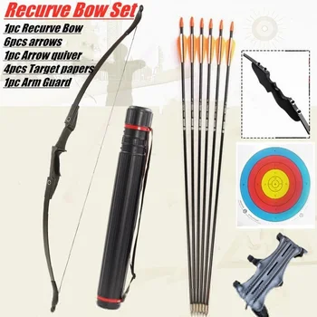 

50 Inches 30/40lbs Recurve Bow and Arrows Suitable for Right Hand User for Archery Outdoor Sports Shooting
