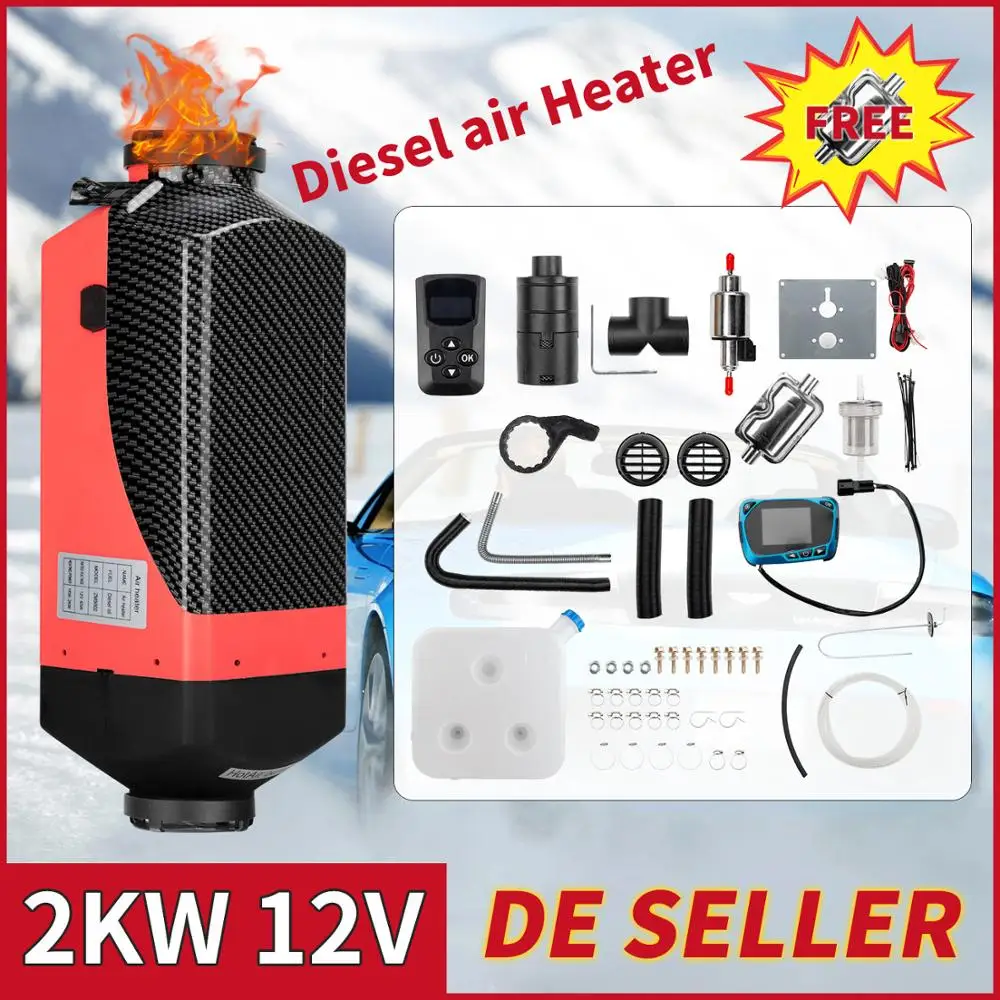 2KW Diesel Air Heater 12V 2000W Car Tank Remote Control Parking Fuel for Thermostat Caravan Motorhome RV | Автомобили и мотоциклы
