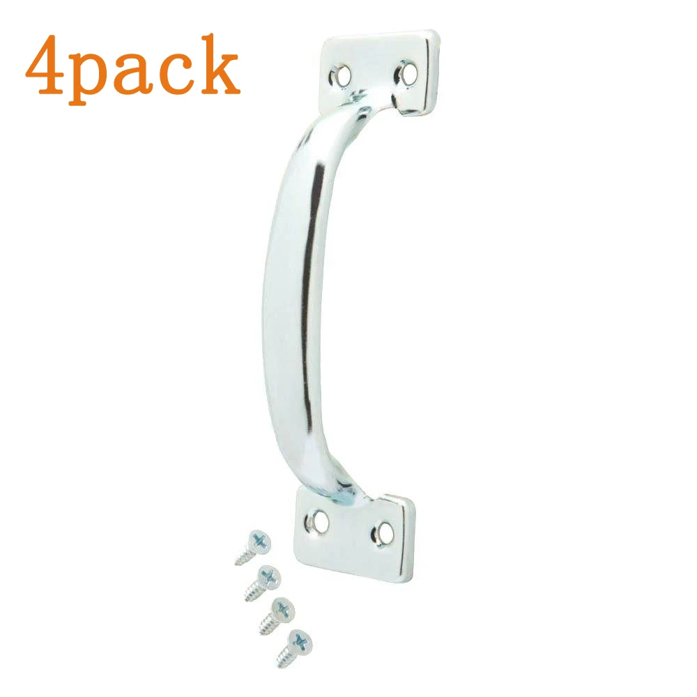 Premium door handles 5-3 / 4" cabinet drawers, doors, cabinets, furniture, barn utility door handles galvanized(silver and blac - Цвет: 4 packs