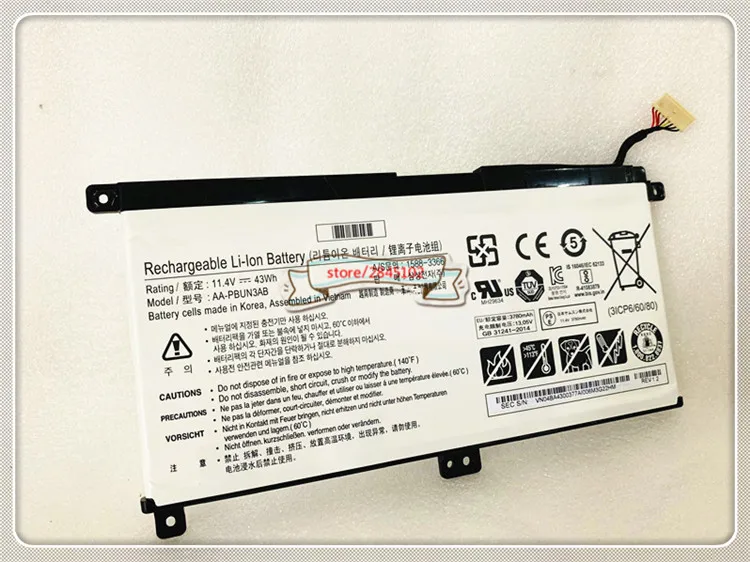 GYIYGY 11,4 V 43Wh AA-PBUN3AB Аккумулятор для ноутбука samsung NP530E5M-X02US NP530E5M серии планшетов