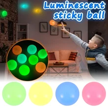 

8PCS Glowing Sticky Ball Ceiling Ball Squash Ball Luminous Ball Stress Relief Fidget Toy Decompression Ball Toys for Kids Adults