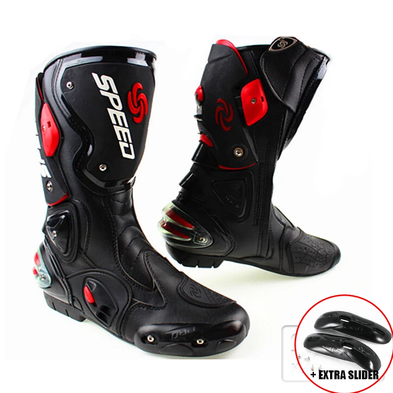 Men's Motorcycle Protective Gear Boots Pro-Biker SPEED Riding Shoes Motocross Microfiber Leather Boot botas boots