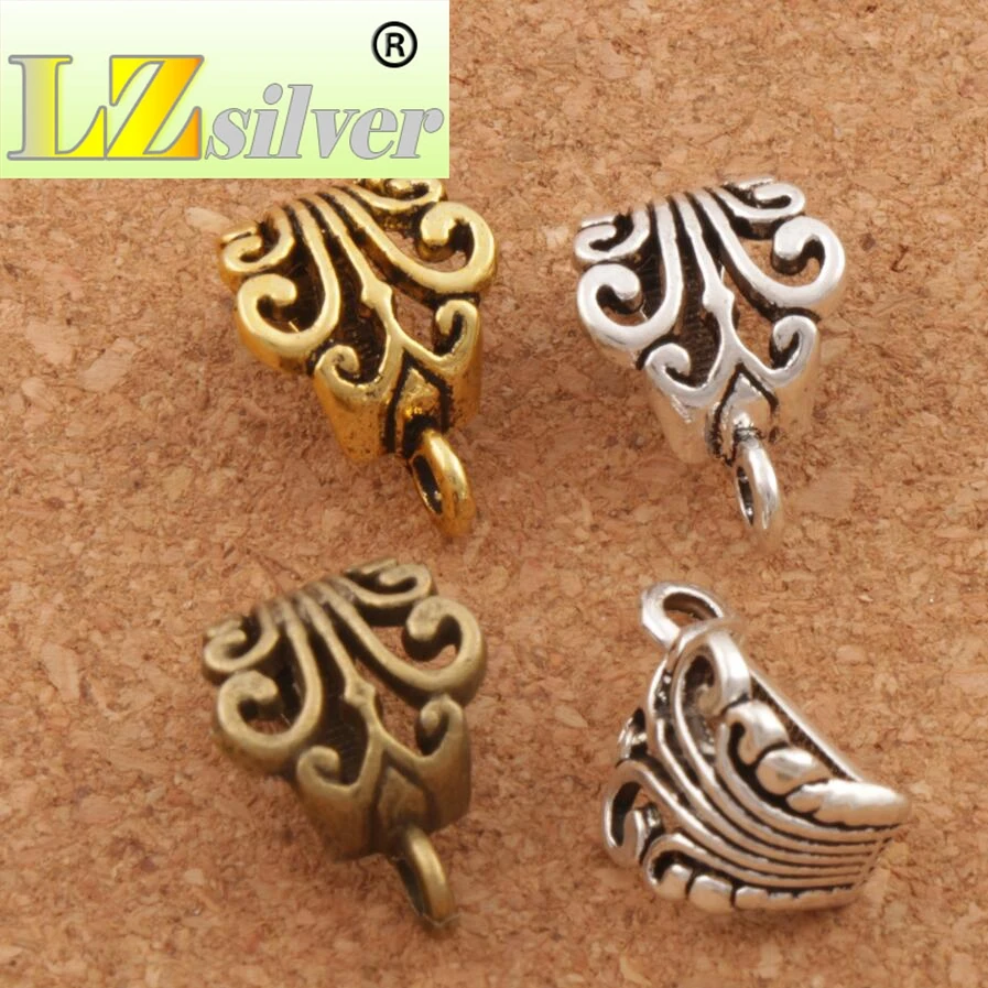 Hollow Buttterfly Flower Connectors Bails 200pcs Zinc Alloy  Bronze Beads Fit Charm European Bracelet L683