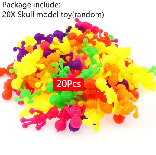20Pcs kulou model 20 шт./партия, мини-пластиковое кольцо с изображением насекомых, Игрушечная модель, монтируемая игрушка в виде черепа, игрушечная игрушка-вкладыш, детский подарок LXX - Цвет: 20Pcs kulou model