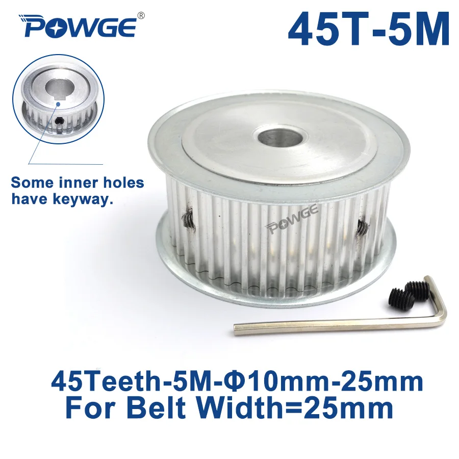 POWGE Arc HTD 5 м 45 зубьев синхронный зубчатый шкив отверстие 8/10/12/14/15/16/17/18/19/20/25 мм