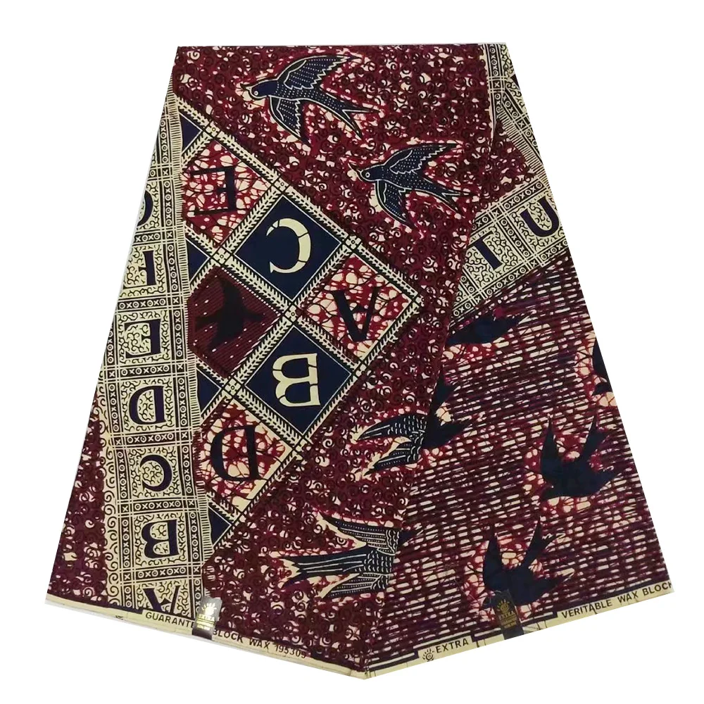 Хлопок нигерийский Chitenge Анкара ткань Гана Kente воск Африканский Kitenge Ткань с принтом для ткани 6 ярдов